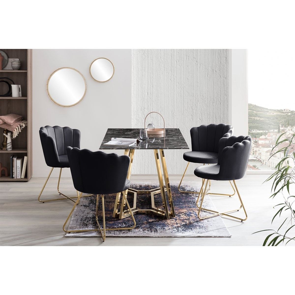 SalesFever Velvet kuipstoelen set van 2 zwart