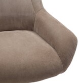 SalesFever Fauteuil en kruk corduroy look bruin
