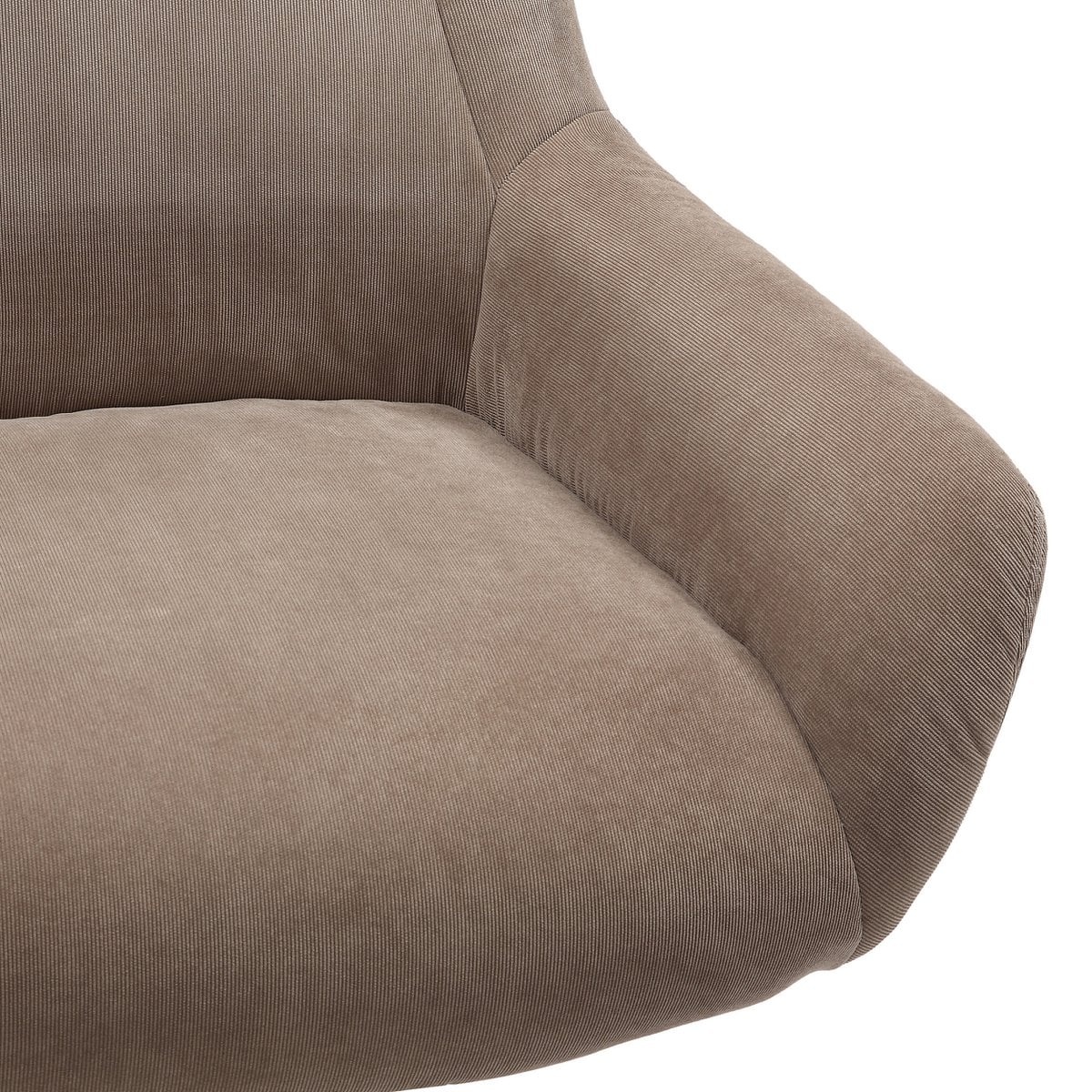 SalesFever Fauteuil en kruk corduroy look bruin