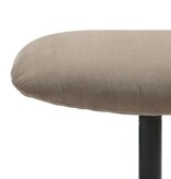 SalesFever Fauteuil en kruk corduroy look bruin
