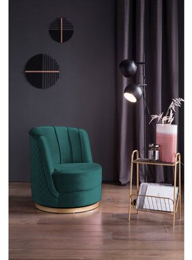SalesFever Groen fluwelen draaifauteuil