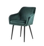 SalesFever Eetkamerstoel grenen groen fluweel