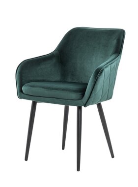 SalesFever Eetkamerstoel grenen groen fluweel