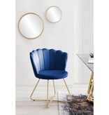 SalesFever Fluwelen schelpstoel set van 2 donkerblauw