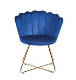 SalesFever Fluwelen schelpstoel set van 2 donkerblauw