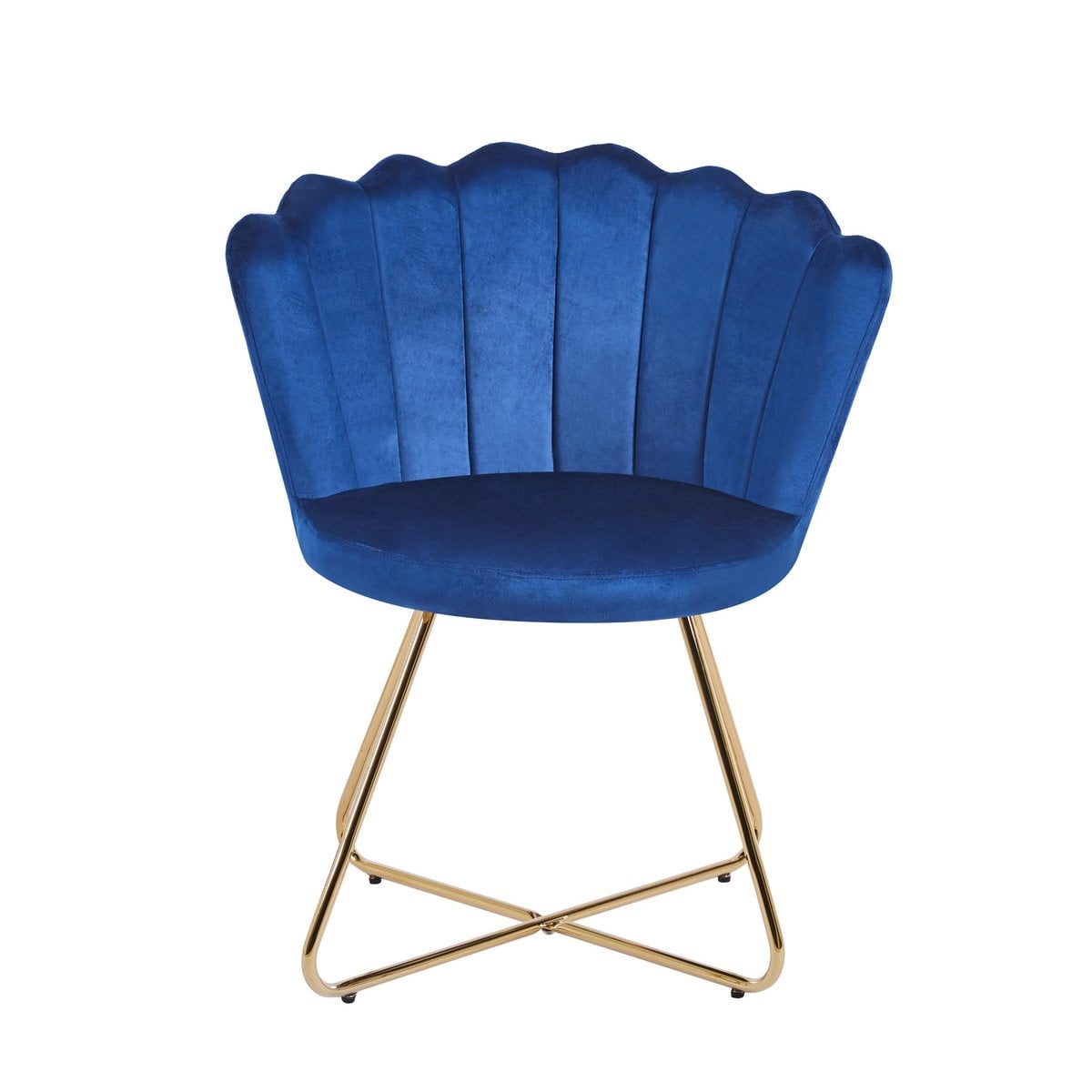 SalesFever Fluwelen schelpstoel set van 2 donkerblauw