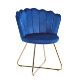 SalesFever Fluwelen schelpstoel set van 2 donkerblauw