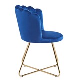 SalesFever Fluwelen schelpstoel set van 2 donkerblauw