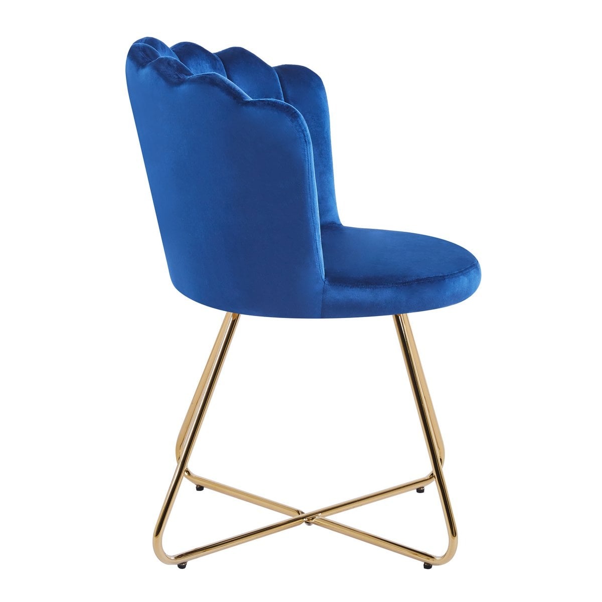 SalesFever Fluwelen schelpstoel set van 2 donkerblauw