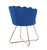 SalesFever Fluwelen schelpstoel set van 2 donkerblauw