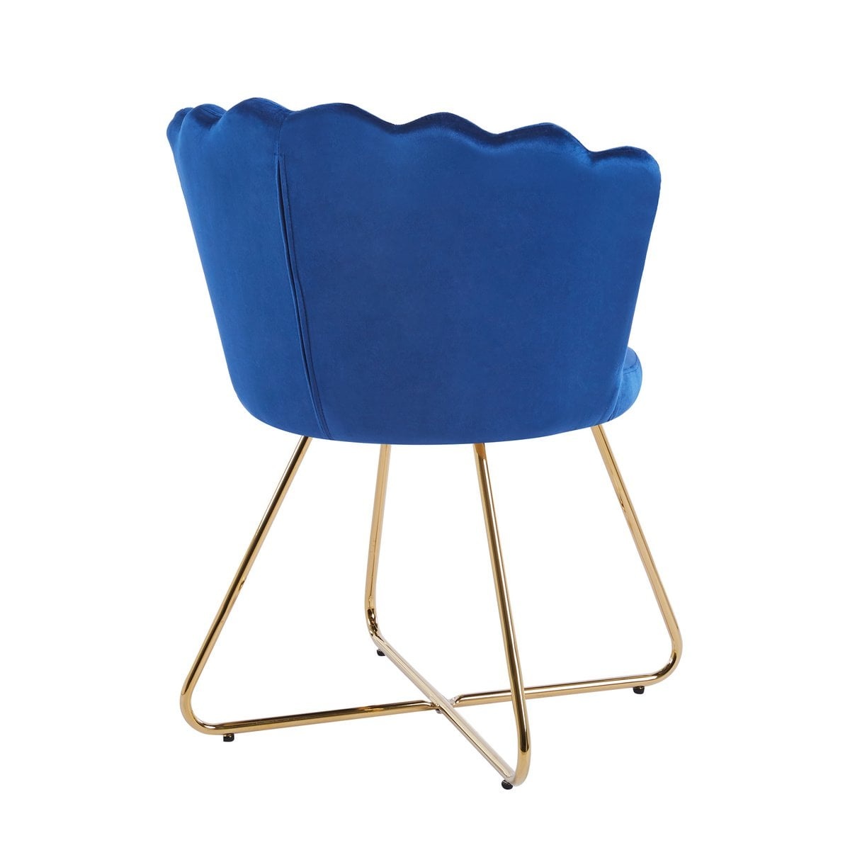 SalesFever Fluwelen schelpstoel set van 2 donkerblauw