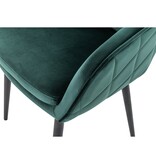 SalesFever Eetkamerstoel grenen groen fluweel