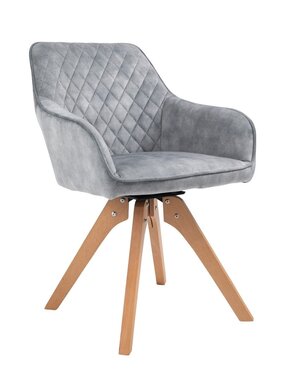 SalesFever Fauteuil vintage fluweel velours, grijs