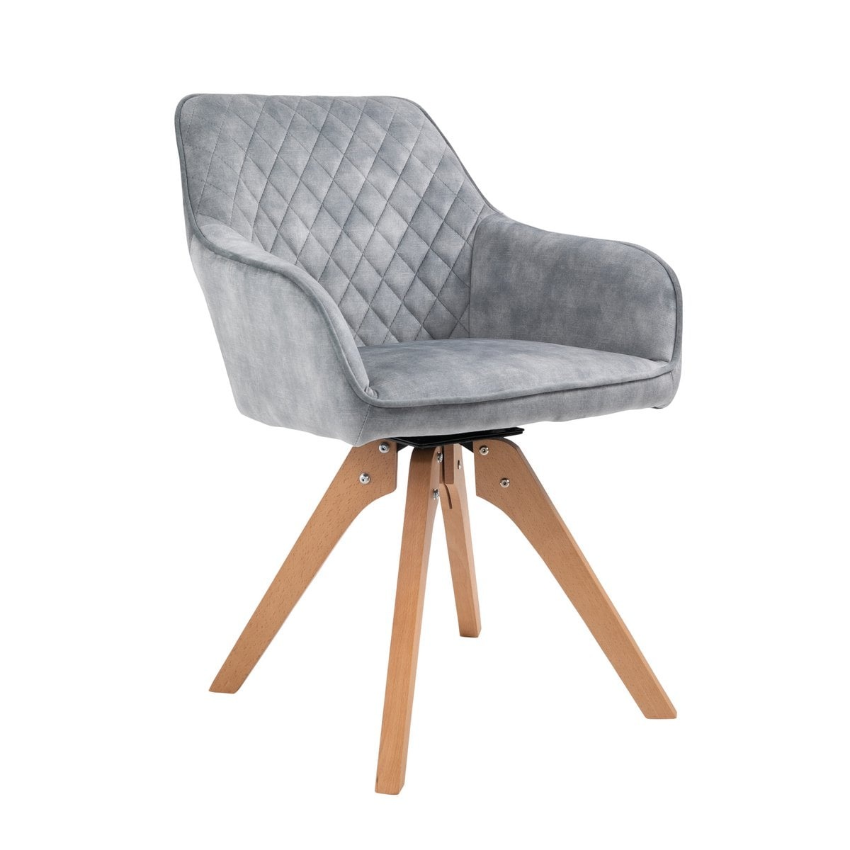 SalesFever Fauteuil vintage fluweel velours, grijs