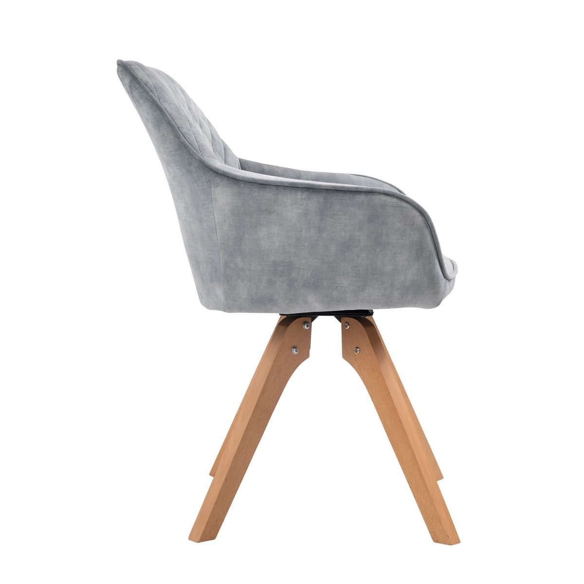 SalesFever Fauteuil vintage fluweel velours, grijs