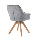SalesFever Fauteuil vintage fluweel velours, grijs