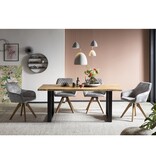 SalesFever Fauteuil vintage fluweel velours, grijs