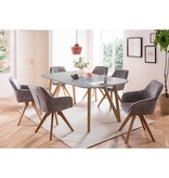 SalesFever Fauteuil vintage fluweel velours, grijs