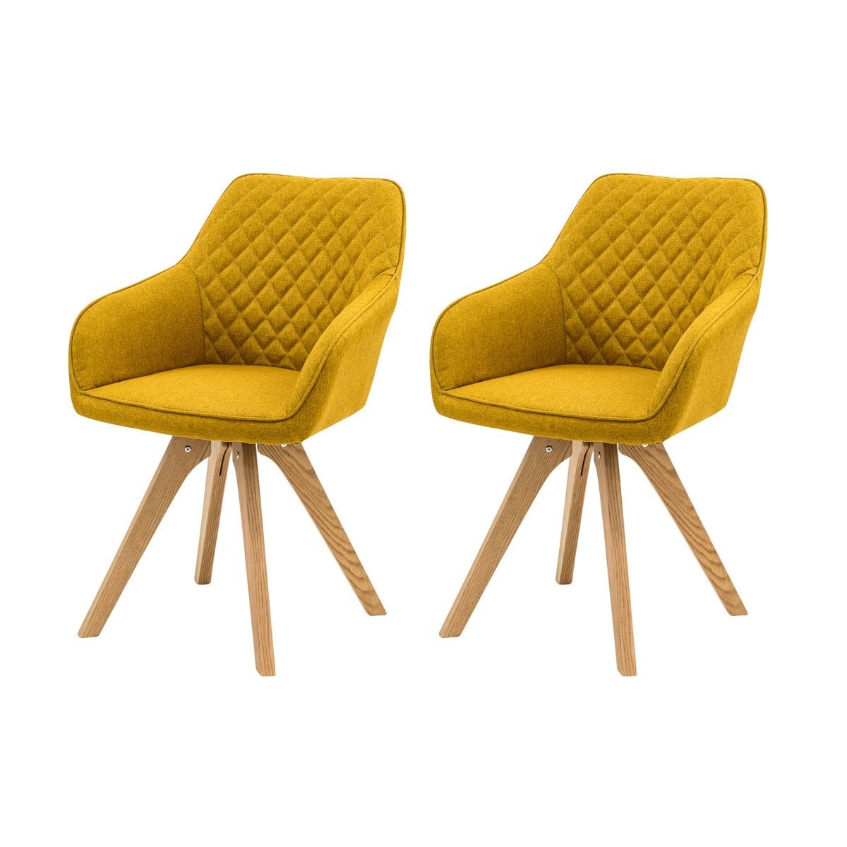 SalesFever Fauteuil set van 2 curry geel textiel