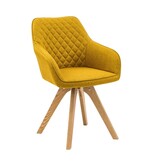 SalesFever Fauteuil set van 2 curry geel textiel