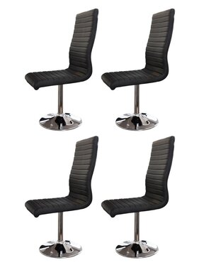 SalesFever Eetkamerstoelen zwart kunstleerlook set van 4