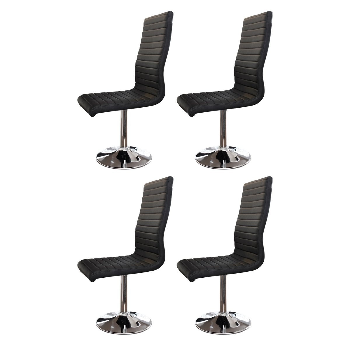 SalesFever Eetkamerstoelen zwart kunstleerlook set van 4