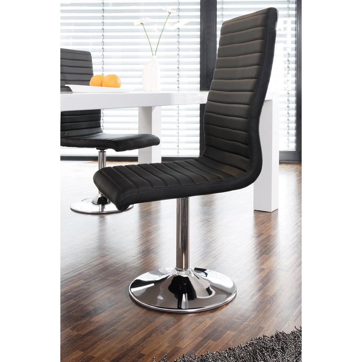 SalesFever Eetkamerstoelen zwart kunstleerlook set van 4