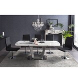 SalesFever Eetkamerstoelen zwart kunstleerlook set van 4