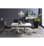 SalesFever Eetkamerstoelen zwart kunstleerlook set van 4