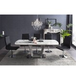 SalesFever Eetkamerstoelen zwart kunstleerlook set van 4