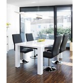 SalesFever Eetkamerstoelen zwart kunstleerlook set van 4