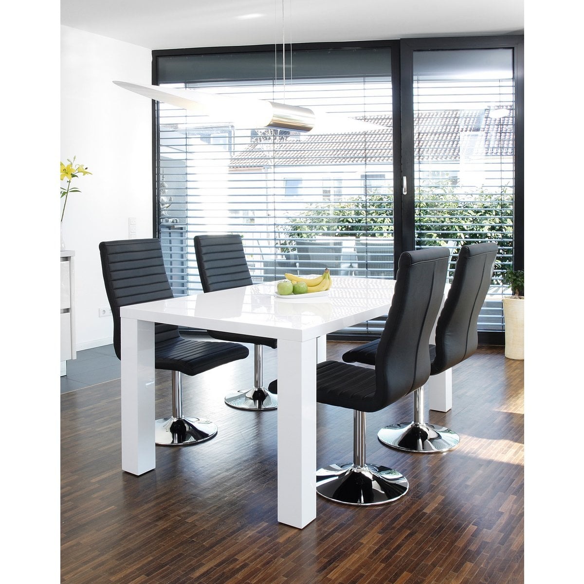 SalesFever Eetkamerstoelen zwart kunstleerlook set van 4