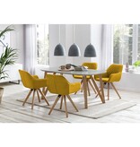 SalesFever Fauteuil set van 2 curry geel textiel