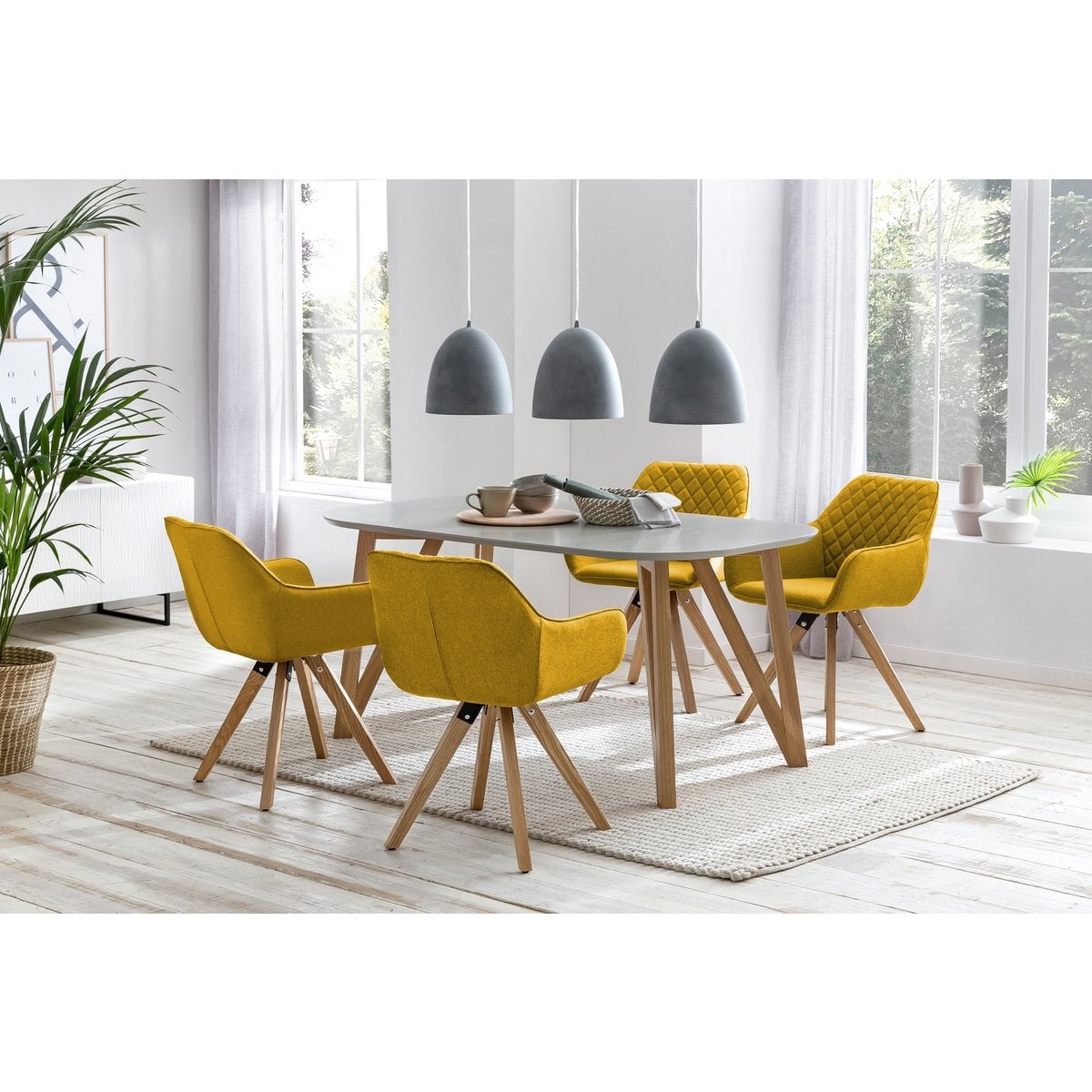 SalesFever Fauteuil set van 2 curry geel textiel