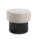 SalesFever Stoel pouf met opslagruimte Ø 50 cm zwart/grijs