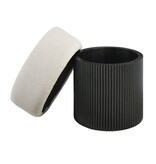 SalesFever Stoel pouf met opslagruimte Ø 50 cm zwart/grijs