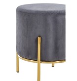 SalesFever Gestoffeerde kruk Ø35 cm koordoptiek grijs