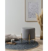 SalesFever Gestoffeerde kruk Ø35 cm koordoptiek grijs