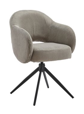 SalesFever Armstoel Cord-Optics lichtgrijs