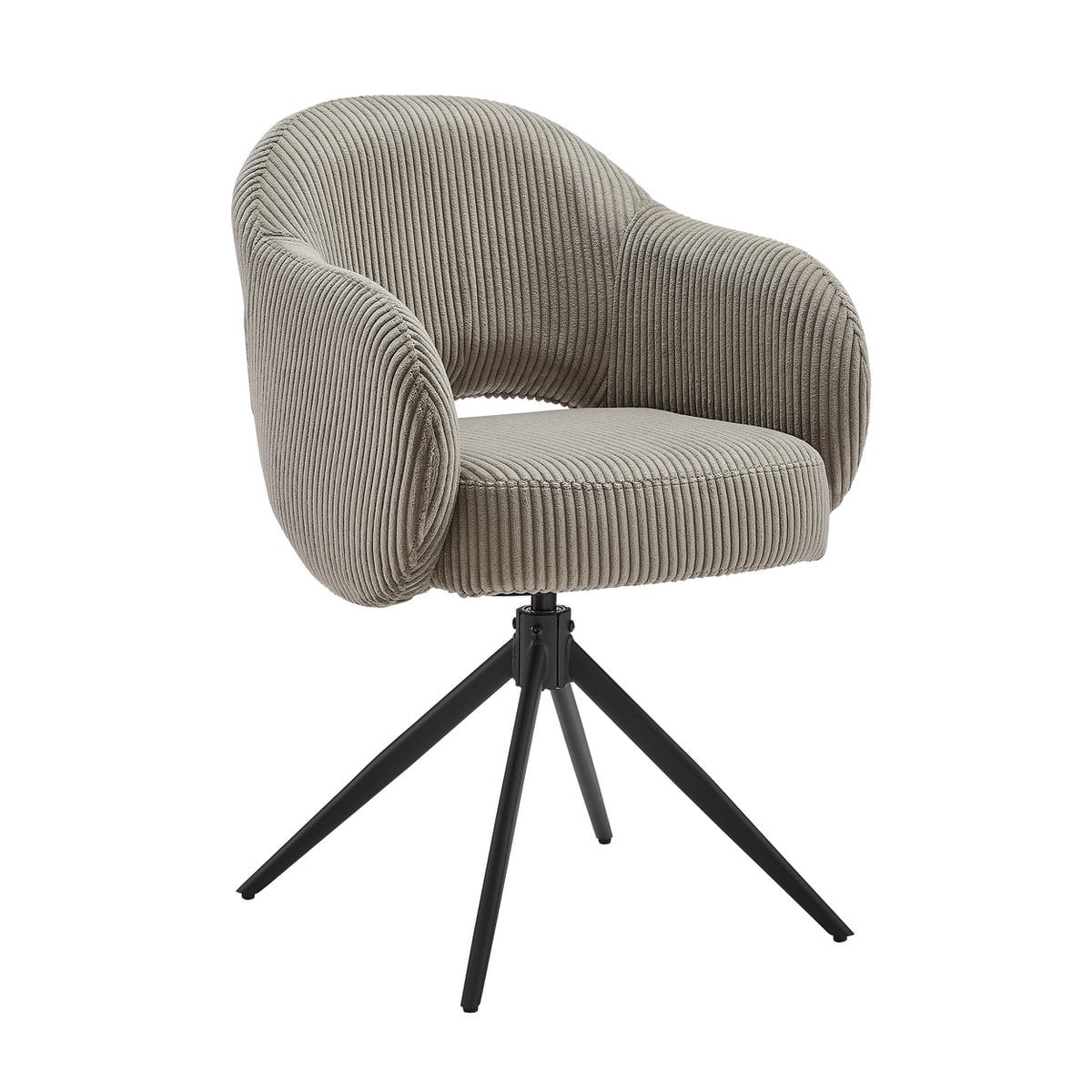 SalesFever Armstoel Cord-Optics lichtgrijs