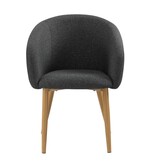 SalesFever Fauteuil set van 2 structuurstof zwart