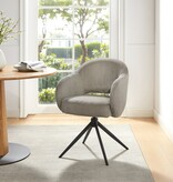 SalesFever Armstoel Cord-Optics lichtgrijs