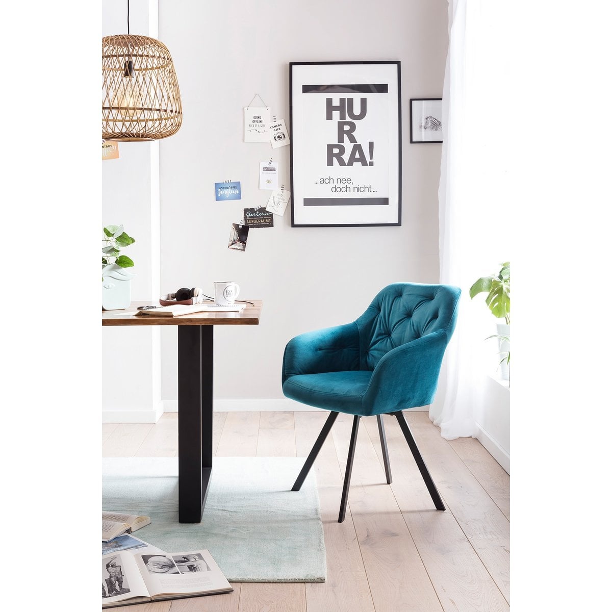 SalesFever Fauteuil met 360° draaifunctie Turquoise