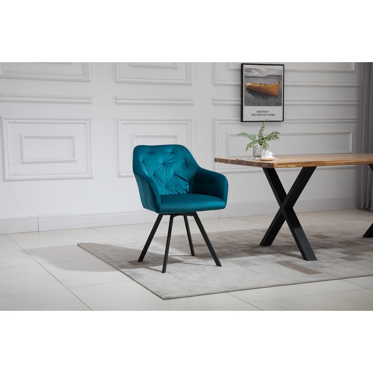 SalesFever Fauteuil met 360° draaifunctie Turquoise