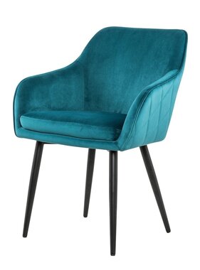 SalesFever Eetkamerstoel turquoise fluweel