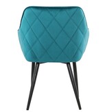 SalesFever Eetkamerstoel turquoise fluweel