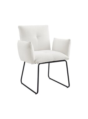 SalesFever Fauteuil Bouclé stof wit