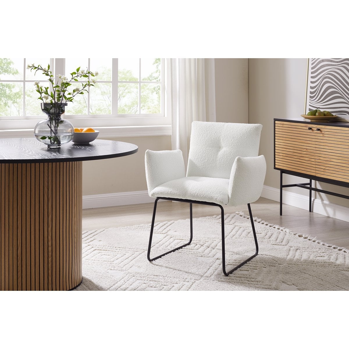 SalesFever Fauteuil Bouclé stof wit