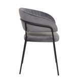 SalesFever Grijze fluwelen stoel met gewatteerde rugleuning