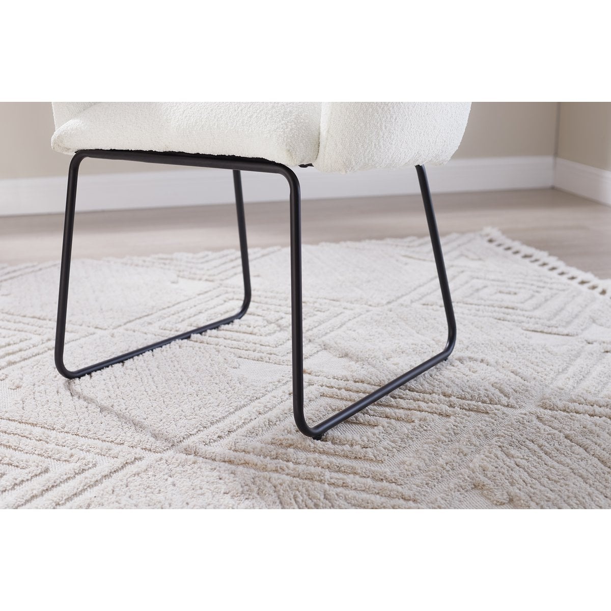 SalesFever Fauteuil Bouclé stof wit